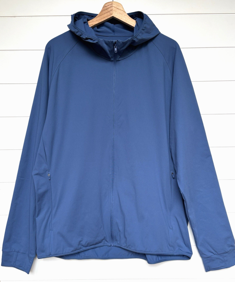 Uniqlo DRY-EX UV Protection Full Zip Hoodie Lightweight Jacket XL Blue Quick Dry